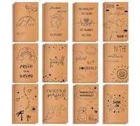 24 Pieces Mini Lined Notebooks Bulk 12 Distinct Colorful Designs Small Pocket Lined Notepads Bulk Mini Journal Notebook Gift Set for Party Favors Teacher Appreciation Office Coworker Onboarding Gifts