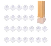 24 piedini per sedia in silicone con punta per sedia, protezione per piede quadrato, per prevenire graffi, rumore e danni duraturi e morbido quadrato protege piede per sedia