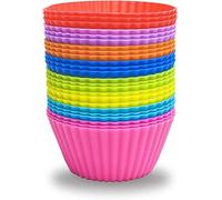 24 pirottini per muffin in silicone, 8 colori, stampini riutilizzabili in silicone di alta qualità, pirottini per muffin in silicone senza bpa per muffin e cupcake