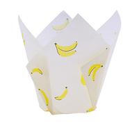 24 PME Fogli di carta per muffin a forma di tulipano, Banana