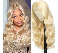 24 Pollice Biondo 13x4HD pizzo anteriore parrucca capelli umani parrucca capelli umani biondi umani parrucca capelli umani parrucca trasparente pizzo frontale parrucca 613 colore corpo onda parrucca