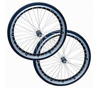 24 Pollici Sedia a Rotelle Manuale Pneumatici Ruota Posteriore, 24x13/8 Ruote di Ricambio Sedia a Rotelle, Mozzo Ruota in Lega di Alluminio, Antiscivolo, Caster di Assorbimento Degli urti (Nero, 2 Con