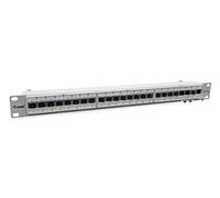 24 Port Patch Panel Cat.6A Attrezzature/Gray/Keystone schermato