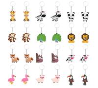 24 Portachiavi Animali in Silicone per Bambini, Regalo per Feste