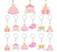 24 portachiavi principessa bomboniere rosa acrilico portachiavi principessa regali accessori principessa baby shower bomboniere per ragazza principessa baby shower 3 ° 4 ° 5 ° compleanno forniture per