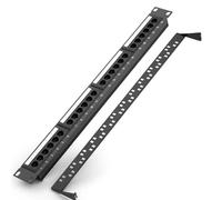 24 Ports CAT6 UTP RJ45 Patch Panel 19 Inch 1U Cable Frame Faceplate Ra