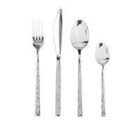 24 POSATE ACCIAIO INOX SET SERVIZIO POSATE GRIGIO COMPLIMENTO TAVOLA FORCHETTE C