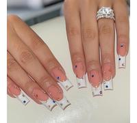 24 Premere Chiodi Falsi Con Multicolori Lungo Resioning Per Arte E Unghie Quadrata Per L'arte E Speciali