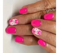 24 Premere Chiodi Short Square Copri Pieni Copri Falsi Basella Artificiali Con Disegni Fiori