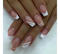 24 Premere Unghie Lunghe False Acrilico Lucido Coperture Piene False Artificiali Per Donne A Lungo Un Chiodo ACRILICO ACCRIVELLI FALE E GIRLI GROSS