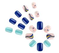 24 Pressa Corta Nails Flowers Falso Acrilico Turbini Copertini Completi Per Donna
