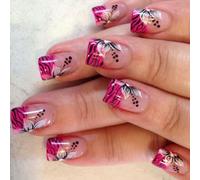 24 Pressa Quadrata Unghie Disegni Lucidi Francese Finte Acriliche False Colle Artificiali Donne Colle Acriliche In Unghie Per Donne Cuscine