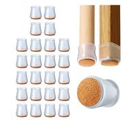 24 protezioni in silicone per sedia e gambe per pavimenti in feltro per piedini per mobili per gambe rotonde e quadrate, protezioni per pavimenti per prevenire rumori e graffi, trasparenti (medio)
