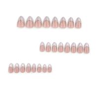 24 Punta Francese Bianca Pressa Unghie Stili Mandorle Corti Falso Con Design Della D'oro Per Un Chiodo Acrilico Artistico Manicure