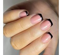 24 Punta Francese Chiodi Lucidi Falsi Unghie Acriliche Corta Pressa Quadrata Artificiale