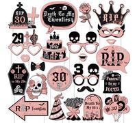 24 Puntelli Per Cabina Fotografica Per 30° Compleanno, Decorazioni Per Compleanno Rip Twenties, Decorazioni Per Feste Di Compleanno Death To My 20s Per Forniture Per Feste Di 30° Compleanno