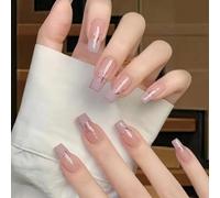24 pz Ballerine Lunghe Unghie Finte Farfalla Premere Su Acrilico French Tip Stick On Manicure Forniture
