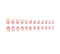 24 Pz Bastone Di San Valentino Sulle Unghie Pizzo Francese Falso Con Linee Cuore Stampa Su Manicure Forniture Per Donna