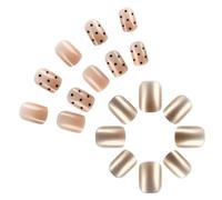24 Pz Breve Pressa Su Unghie Polka Punti Acrilico Unghie Finte Lucide Artificiali Chiodi Appesi Su Unghie Per La Festa