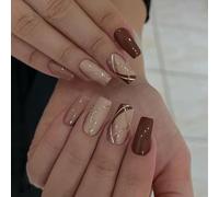 24 Pz Brillantante Reti Artificiali Chiodi Premono Ballerine Stick Su Falso Lucido Per La Festa