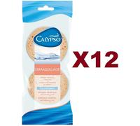 12 PZ CALYPSO DEMAQUILLAGE SPUGNA VEGETALE COTONE E LINO LEVA TRUCCO VISO