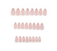 24 Pz Dolce Pressa Su Unghie A Forma Di Mandorla Bastone Su Unghie Alta Lucida Copertine Pieno Unghie Finte Manicure Forniture Per Donna