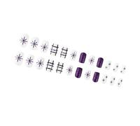 24 pz fiocco di neve unghie finte Natale coperture complete bastone su breve premere su manicure forniture per l'inverno