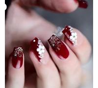 24 pz Fiori 3D Stick On Nails Riutilizzabili Full Covers Unghie finte Breve Premere sulle Unghie Acriliche Unghie Manicure Forniture