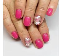 24 pz fiori bastone sulle unghie tinta unita unghie artificiali corte quadrate unghie finte lucide premere sulle unghie per donna