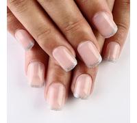 24 pz French Press Su Unghie Finte Quadrate Corto Chiodi Acrilici Riutilizzabili Le Copertine Complete Glitter Incollare Su Unghie