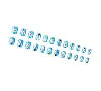 24 pz Inverno Unghie Artificiali Coperture Piene Stick On Unghie Pupazzo Di Neve Unghie Finte Breve