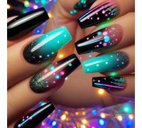 24 Pz Laureati Incollare Su Unghie Lucide Finte Unghie Ballerine Premendo Su Unghie Acriliche Colorate Artificiali