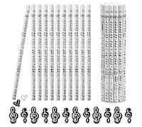 24 Pz Matite Per Pianoforti con 12 Gomma, Set Cancelleria Musica in Legno