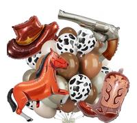 24 Pz Palloncini a Tema Cowboy Occidentali, Palloncini decorazione per Feste, stile Cowboy, Adatto per Gare di Compleanno, Picnic e Altre feste che ti Piacciono