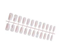 24 Pz Piazza Premere Su Unghie Inverno Francese Punte Falso Con Archi Decorazione Acrilico Accessori Per Le Donne Riutilizzabili Unghie Fint