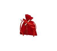 24 pz sacchetto velluto rosso con applicazione pergamena nappina 9,5 x 12,5 cm b