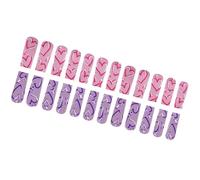 24 pz San Valentino Stick On Nails Festival Press On Nails Cuore Coperture Piene Unghie Finte Manicure Forniture Per L'inverno