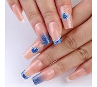 24 pz San Valentino Stick On Nails French Tip Unghie Finte Bella Cuore Premere Su Unghie Manicure Forniture Per Donna
