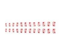 24 pz San Valentino Unghie Finte Breve Piazza Premere Su Unghie Cuore Coperture Piene Stick On Unghie Acriliche