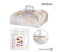 24 pz scatola porta torta spatolata oro made in italy portatorte dolci cup cake