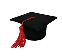 24 PZ SCATOLINA Tocco Cappello Laurea Nero in Velluto con Nappina 7x7x3,7 CM BOMBONIERA PORTACONFETTI Laurea Festa Party