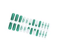24 Pz/set di Natale Unghie Artificiali Lungo Quadrato Falso Fiocco di Neve Pieno Copre Stick On