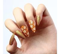 24 Pz/set Fiore Scintillante Coperture Piene Stick on Mediums Mandorla Falso Inverno Fiore Artificiale Falso Scintillante Coperture Pi