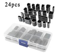 24 pz/set forme punzoni foro foro cavo cuoio custodia artigianale cutter punzone