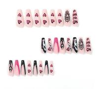 24 Pz/set Premere Su Unghie Halloween smorfia Balletto Copertura Completa Chiodi Finti Premendo Su Ansia Unghie French Manicure