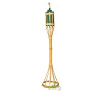 24 PZ TORCIA FIACCOLA LANTERNA LUCE DA TAVOLO BAMBOO CM.50 GIARDINO CON BASE