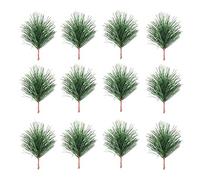 24 Pz Verde Artificiale Aghi di Pino Rami Natale Pino Raccoglie Steli Floreale Raccoglie Agrifoglio Spray Ramo per Fai da Te Albero di Natale Artigianato Festa di Nozze