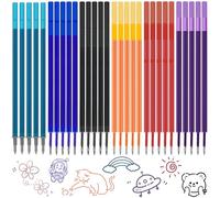 24 Refill per Penna Gel Cancellabile,compatibili con Legami,Altezza 13 cm,Inchiostro Termosensibile, Punta 0,7 mm,Per la scuola e la vita di tutti i giorni (Multicolore-30)