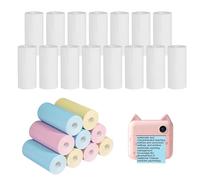 24 rotoli di carta termica per fotocamera dei bambini, 15 rotoli di carta termica bianca, 9 rotoli di carta termica colorata, 57 x 25 mm, per diario, testi fotografici, note di studio e altro ancora