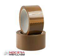 24 ROTOLI DI NASTRO ADESIVO SILENZIOSO AVANA 50X66, SCOTCH DA IMBALLAGGIO PACCHI